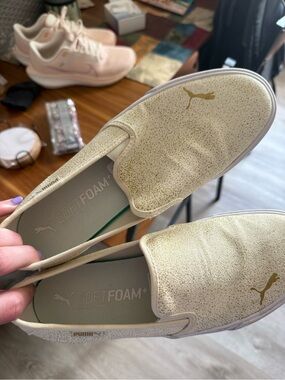 Puma Metallic Gold Slip-On SoftFoam+ Sneakers
